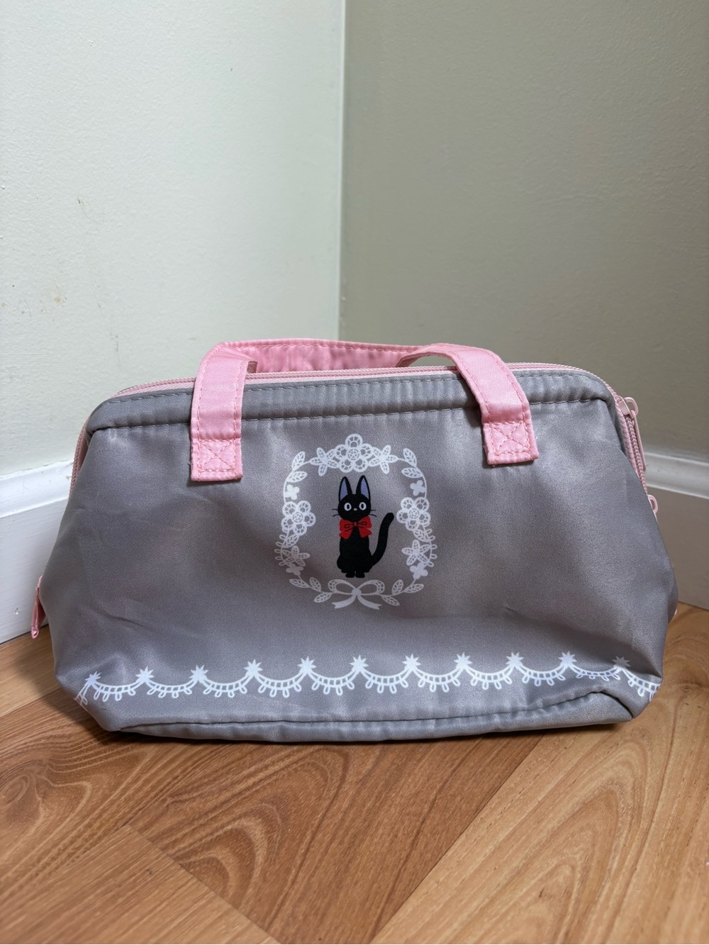 Kikis Delivery Setvice Gray and Pink Lunch Insulated Tote Bag